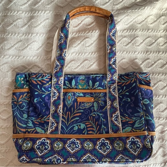 Stylish Blue and Gold Women's Tote Bag - Picture 12 of 16